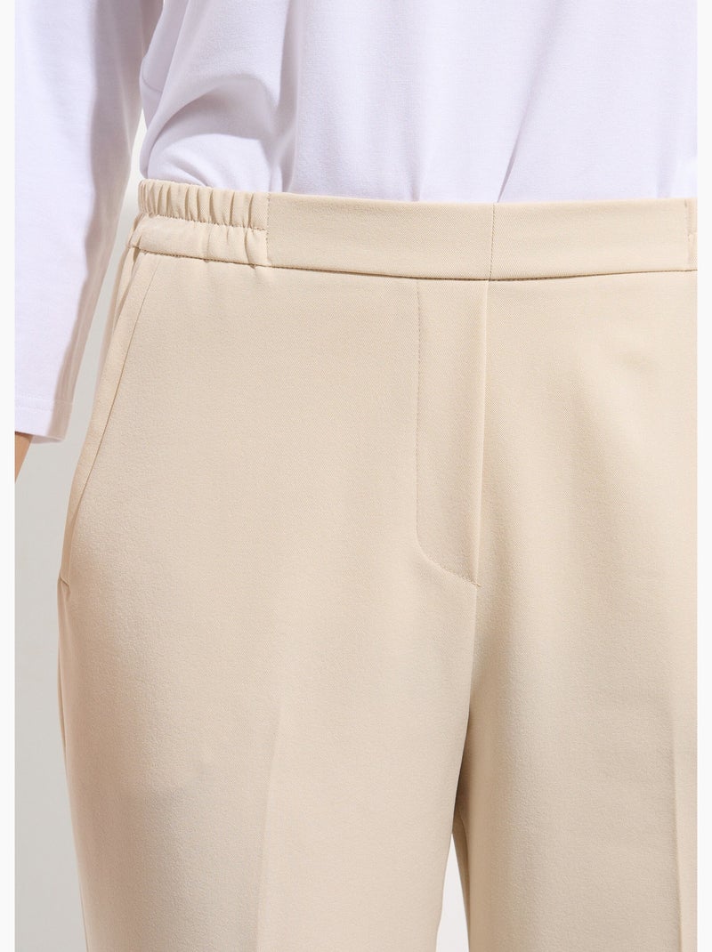 Pantalon droit taille semi-élastiquée - Afibel Beige - Kiabi