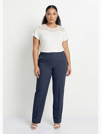 Pantalon droit taille semi-élastiquée - Afibel