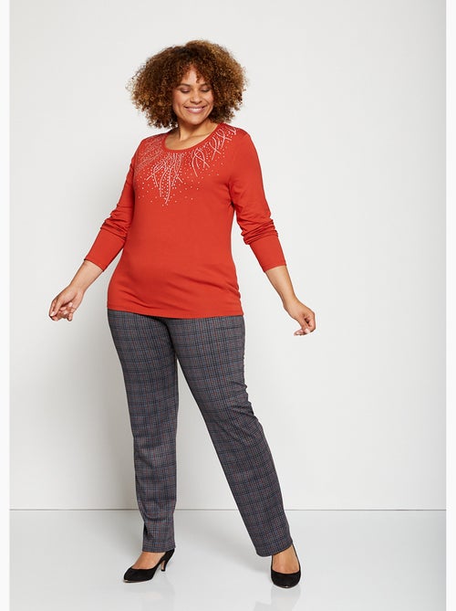 Pantalon droit taille semi élastiquée - Afibel - Kiabi