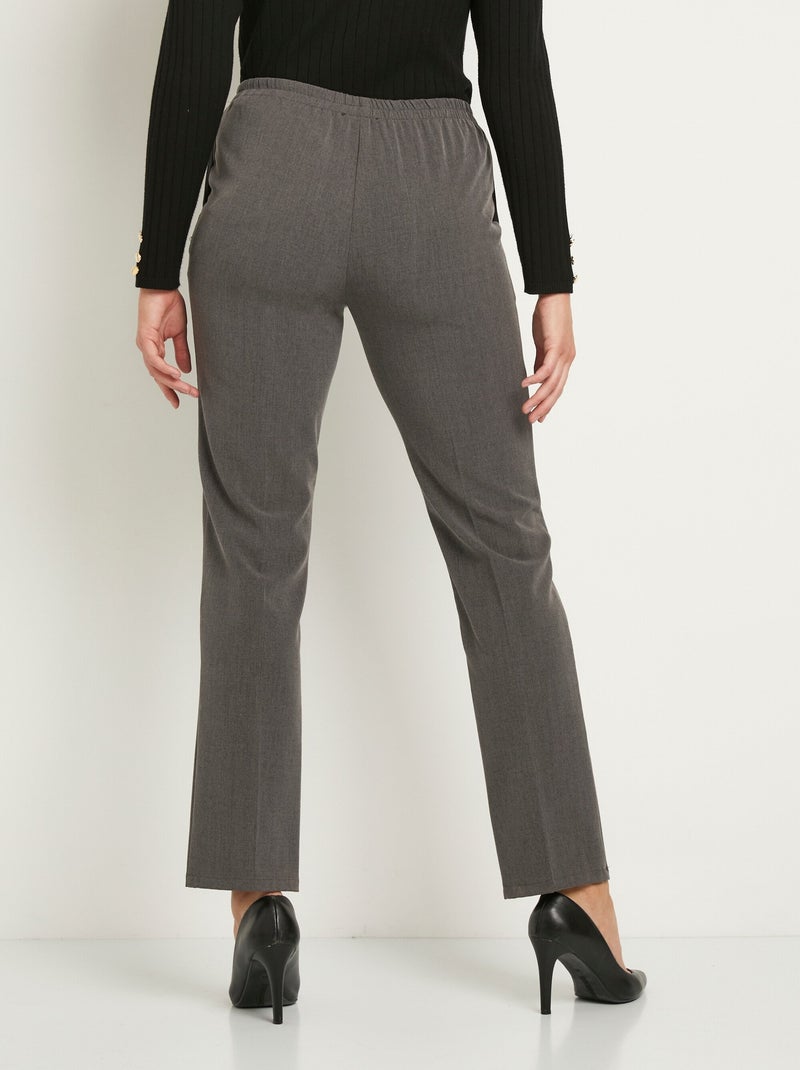 Pantalon droit taille semi-élastiquée - Afibel Gris - Kiabi
