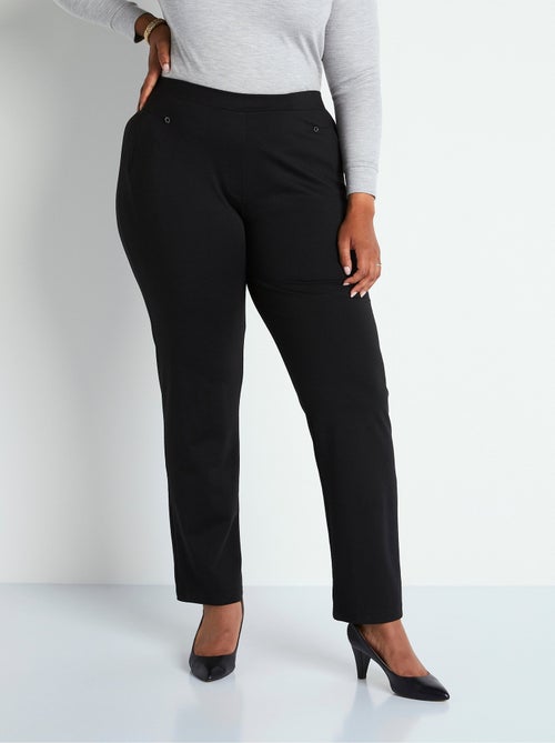 Pantalon droit taille semi élastiquée - Afibel - Kiabi