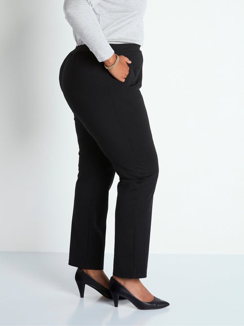 Pantalon droit taille semi élastiquée - Afibel - Kiabi