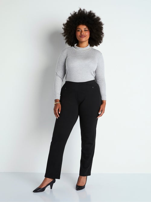 Pantalon droit taille semi élastiquée - Afibel - Kiabi