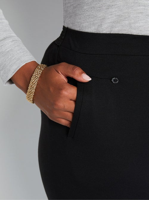 Pantalon droit taille semi élastiquée - Afibel - Kiabi