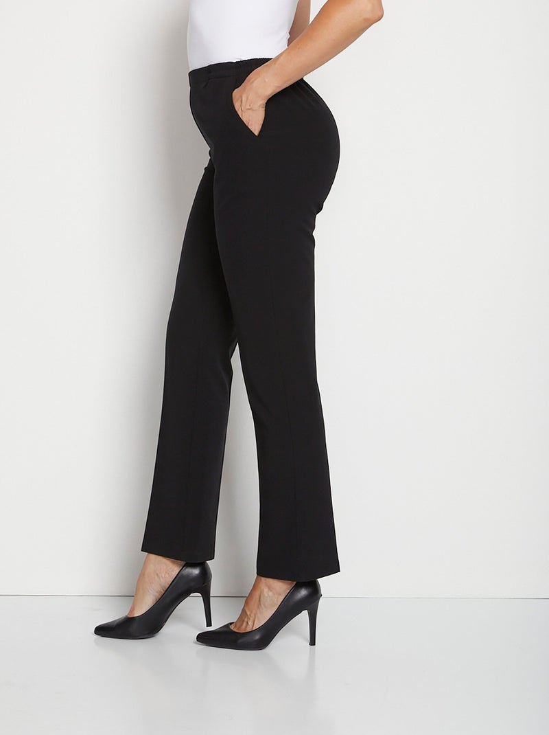 Pantalon droit taille semi-élastiquée - Afibel Noir - Kiabi