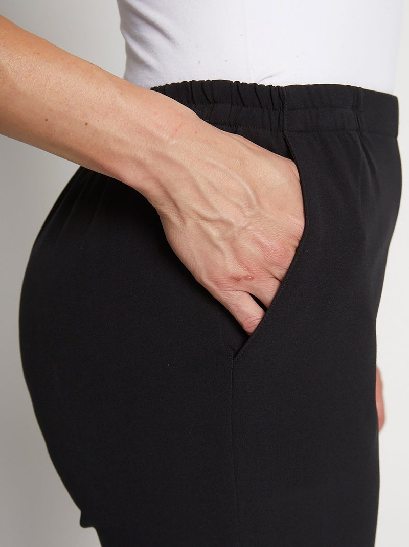 Pantalon droit taille semi-élastiquée - Afibel Noir - Kiabi
