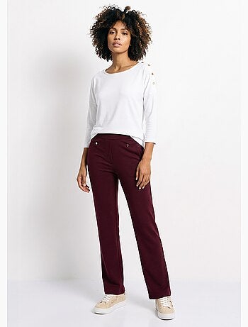 Pantalon droit taille semi élastiquée - afibel