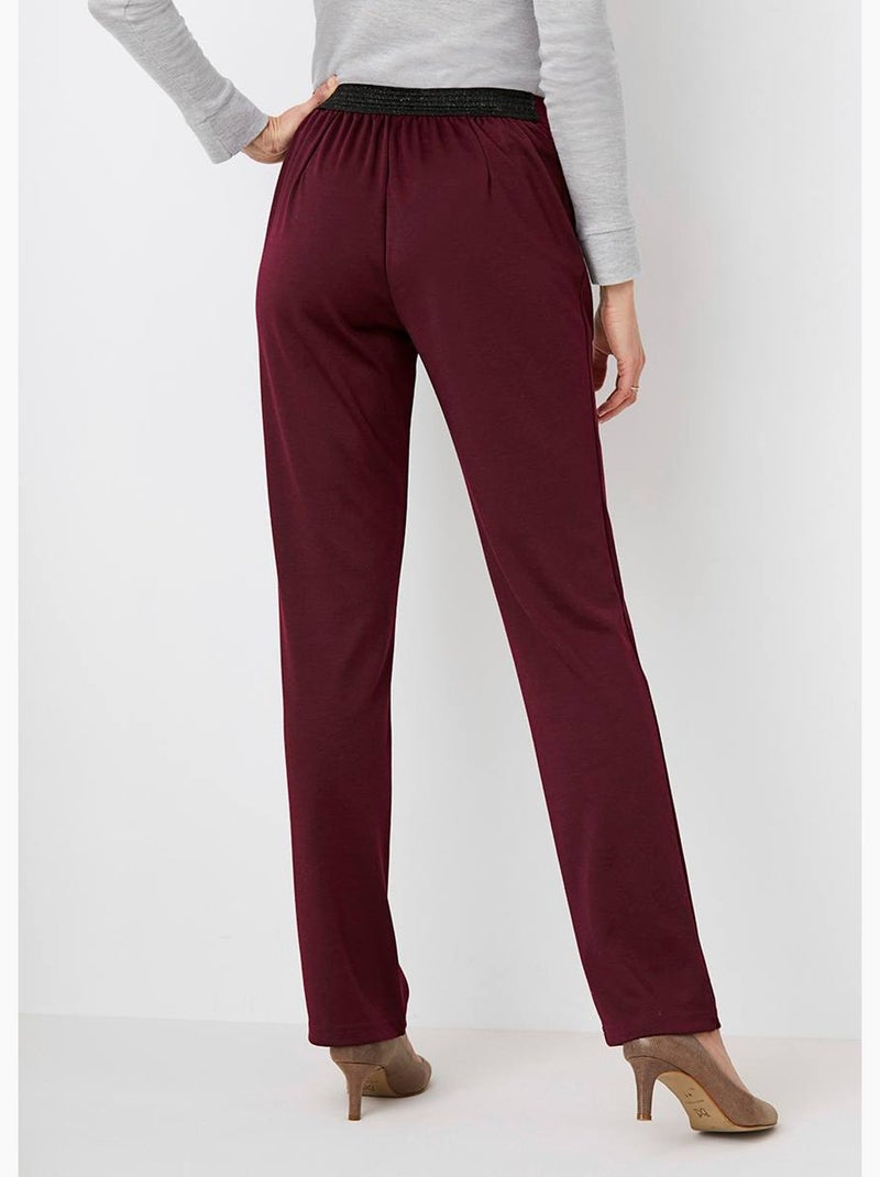 Pantalon droit taille semi élastiquée - afibel Prune - Kiabi
