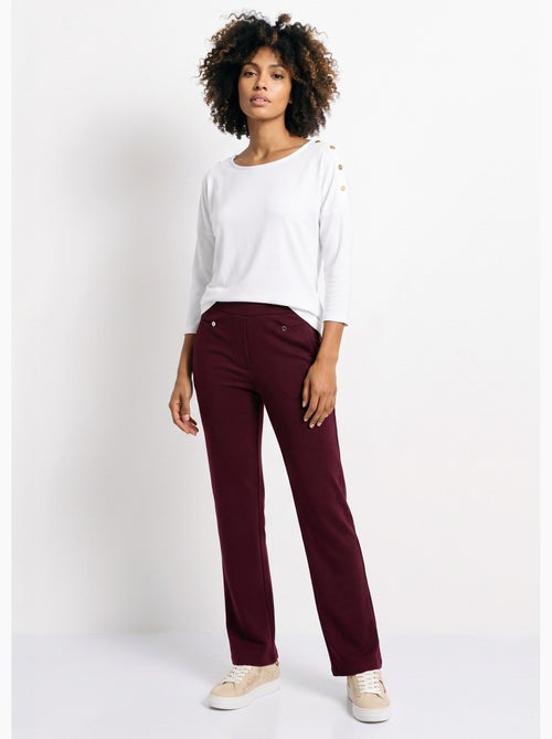 Pantalon droit taille semi élastiquée - afibel - Kiabi