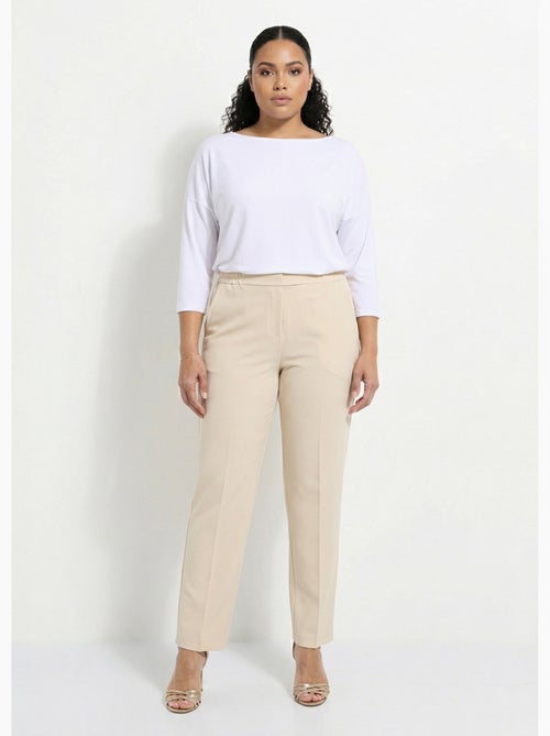 Pantalon droit taille semi-élastiquée - Afibel - Kiabi