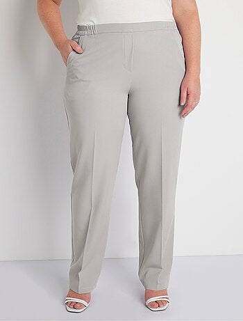 Pantalon droit taille semi-élastiquée