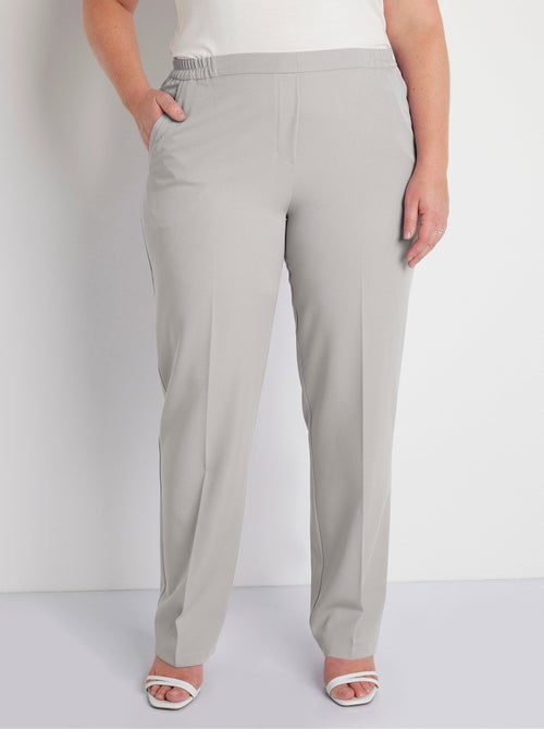 Pantalon droit taille semi-élastiquée - Kiabi