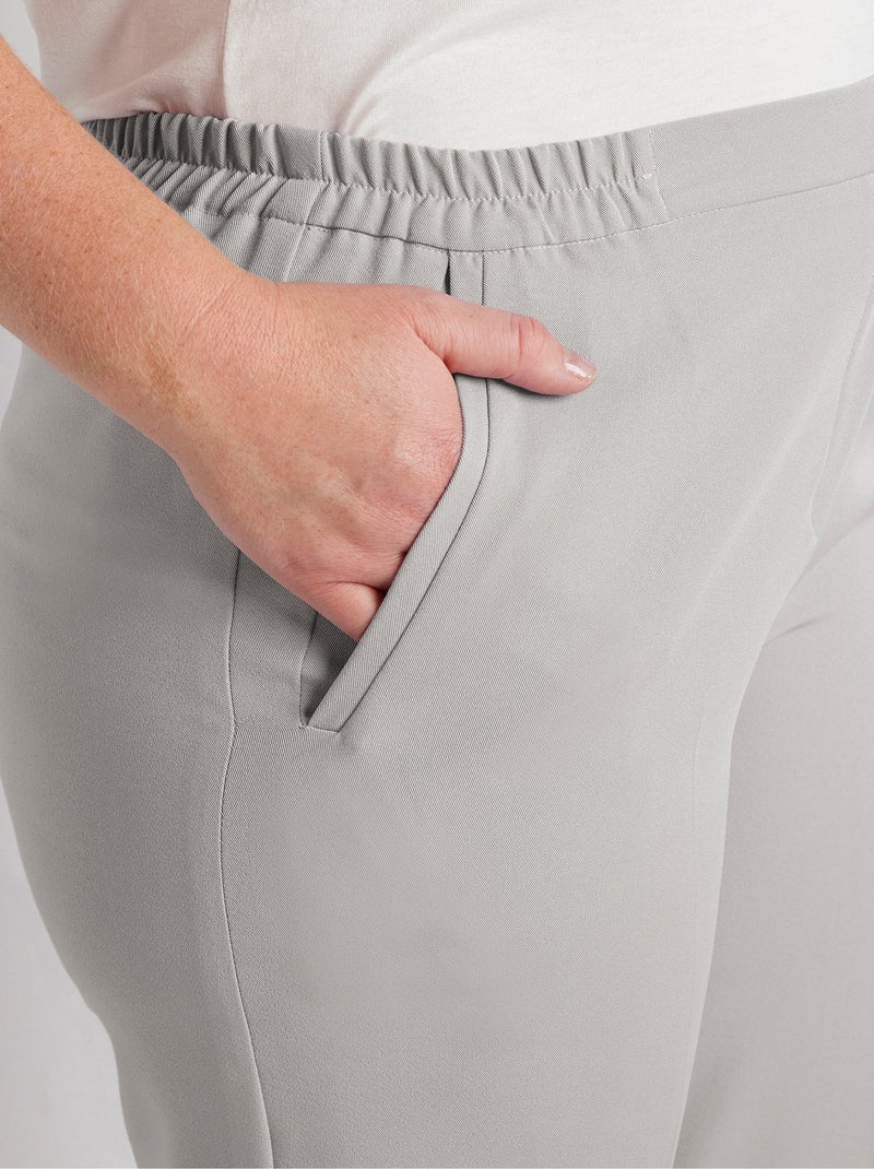 Pantalon droit taille semi-élastiquée Argenté - Kiabi