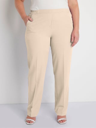 Pantalon droit taille semi-élastiquée