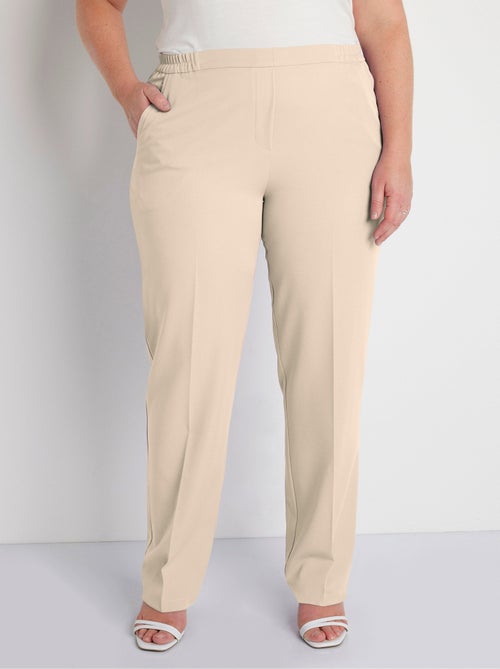 Pantalon droit taille semi-élastiquée - Kiabi