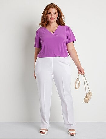 Pantalon droit taille semi-élastiquée