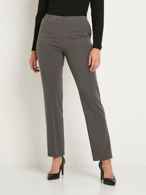 Pantalon droit taille semi-élastiquée - Kiabi