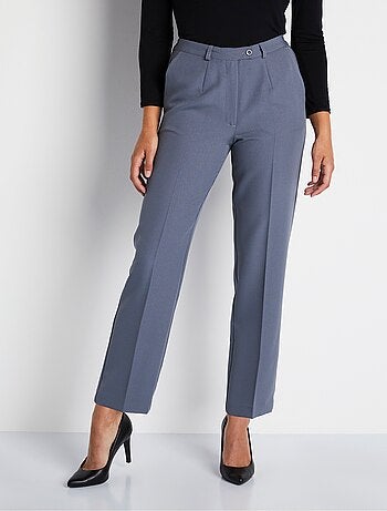 Pantalon droit taille semi-élastiquée tissu infroissable