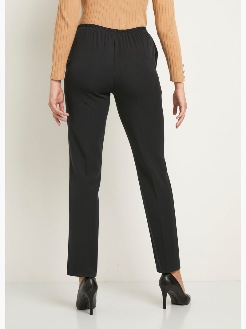 Pantalon droit taille semi élastiquée ventre plat - Afibel Bleu marine - Kiabi