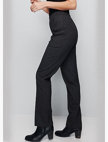 Pantalon droit taille semi élastiquée ventre plat - afibel