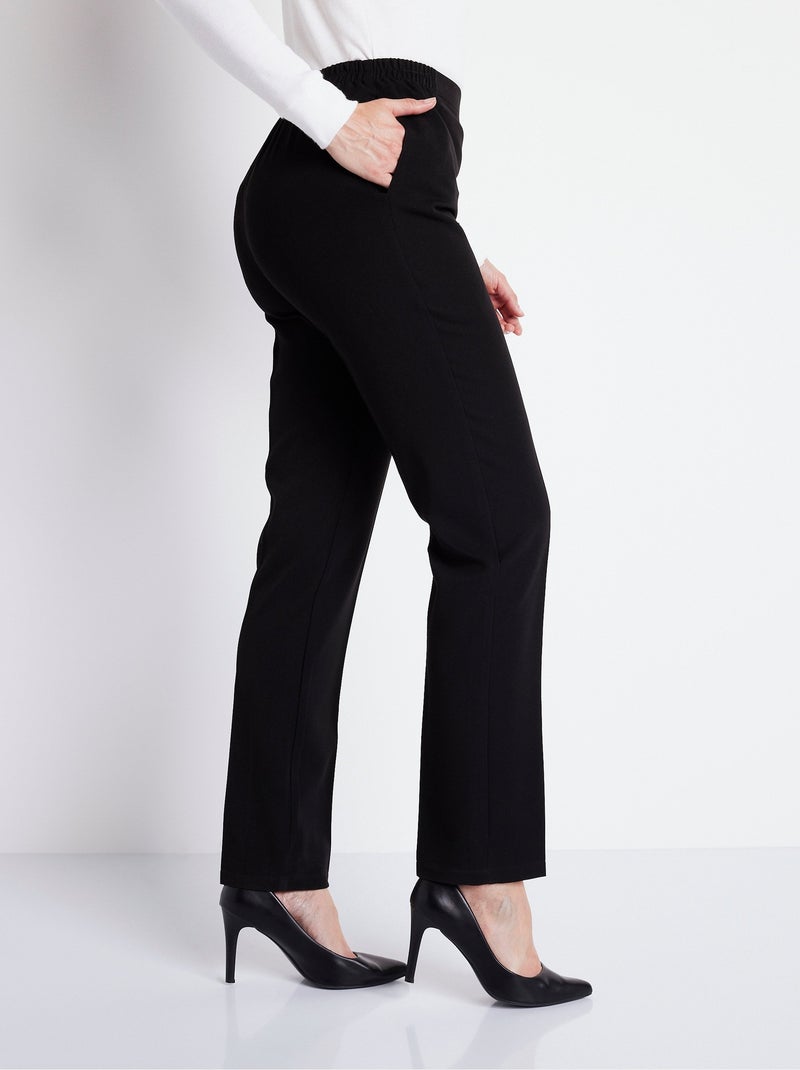 Pantalon droit taille semi élastiquée ventre plat - afibel Noir - Kiabi