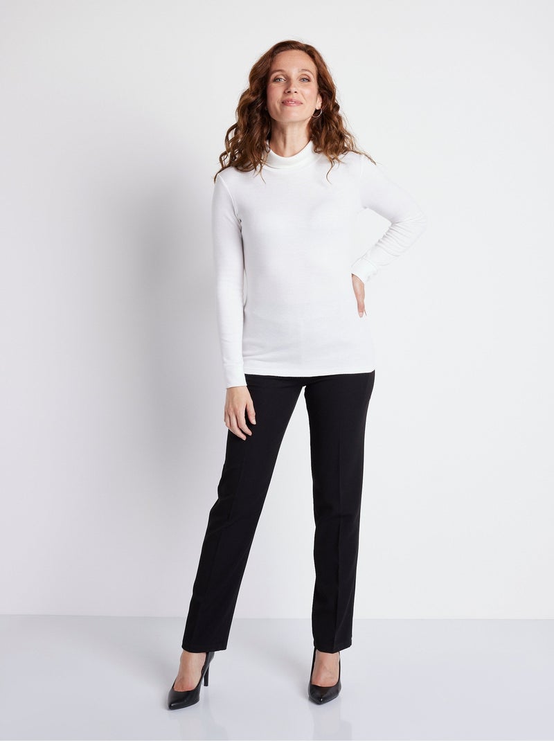 Pantalon droit taille semi élastiquée ventre plat - afibel Noir - Kiabi