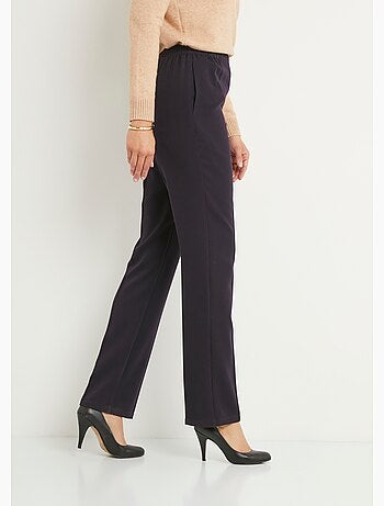 Pantalon droit taille semi élastiquée ventre plat - Afibel