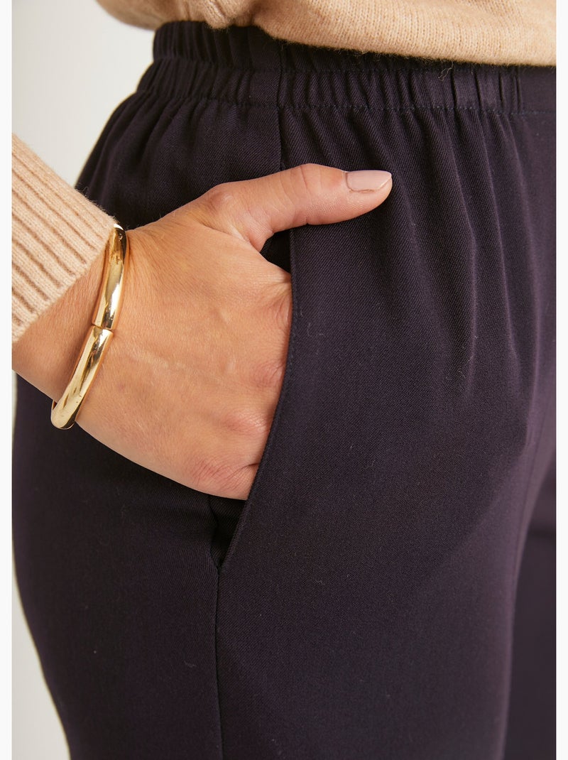 Pantalon droit taille semi élastiquée ventre plat - Afibel Prune - Kiabi