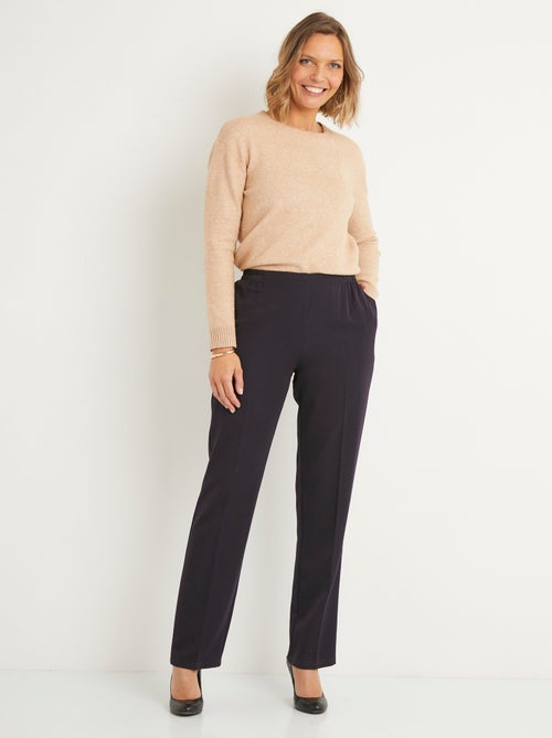 Pantalon droit taille semi élastiquée ventre plat - Afibel - Kiabi