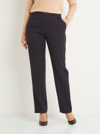 Pantalon droit taille semi élastiquée ventre plat