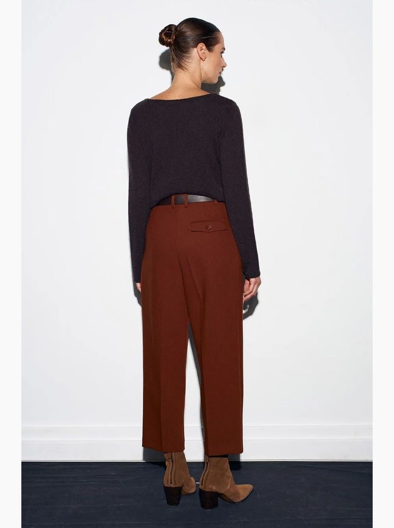 Pantalon droit tailleur femme dilvin Marron - Kiabi