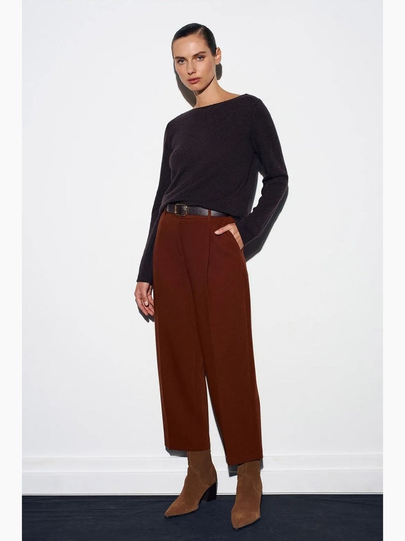 Pantalon droit tailleur femme dilvin Marron - Kiabi