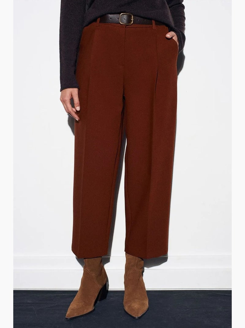 Pantalon droit tailleur femme dilvin Marron - Kiabi
