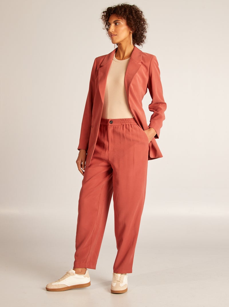 Pantalon droit uni Rouge - Kiabi