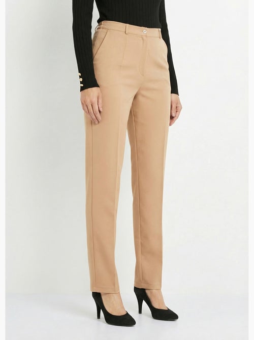 Pantalon droit uni taille semi élastiquée - Afibel - Kiabi