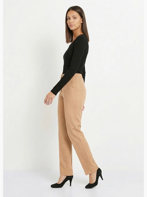 Pantalon droit uni taille semi élastiquée - Afibel - Kiabi