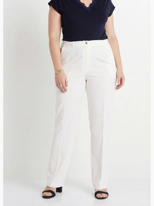 Pantalon droit uni taille semi élastiquée - Afibel - Kiabi