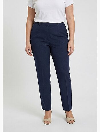 Pantalon droit uni taille semi élastiquée - afibel