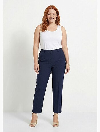 Pantalon droit uni taille semi élastiquée - afibel