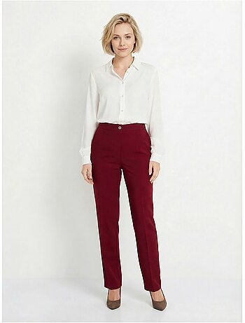 Pantalon droit uni taille semi élastiquée - Afibel
