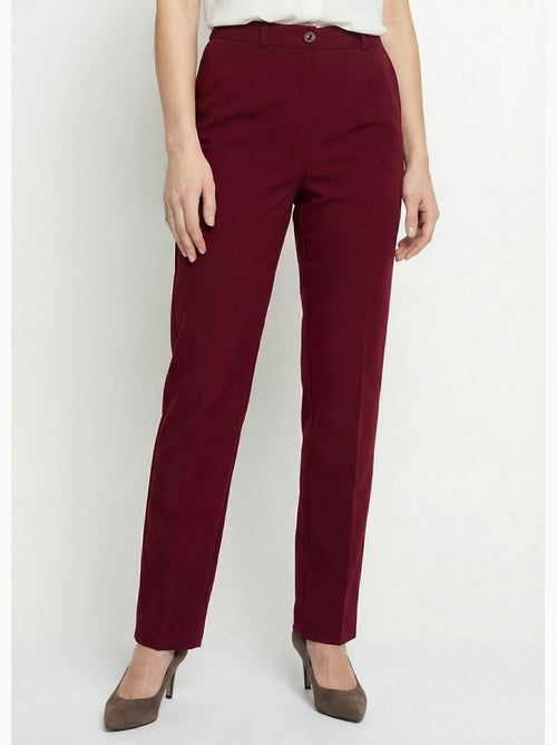 Pantalon droit uni taille semi élastiquée - Afibel - Kiabi