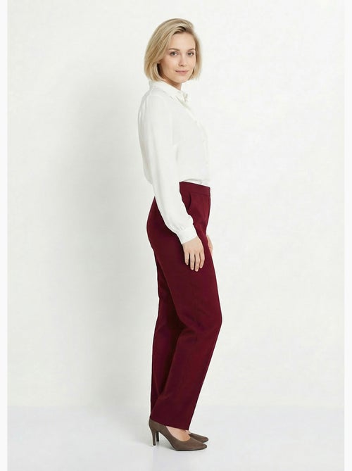 Pantalon droit uni taille semi élastiquée - Afibel - Kiabi