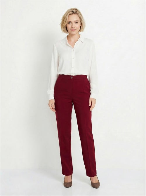 Pantalon droit uni taille semi élastiquée - Afibel - Kiabi