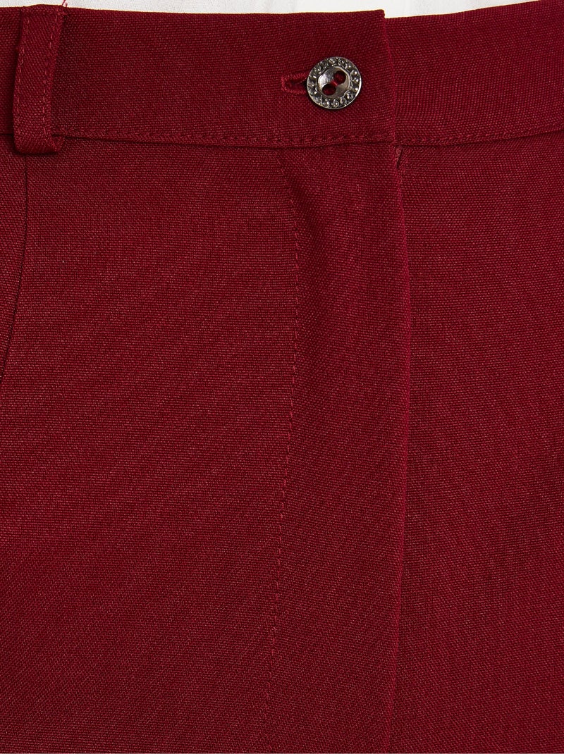 Pantalon droit uni taille semi élastiquée - Afibel Bordeaux - Kiabi