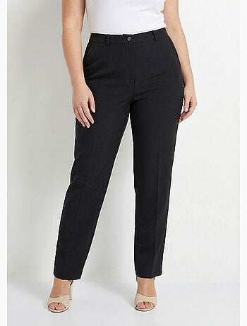 Pantalon droit uni taille semi élastiquée - afibel