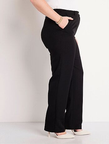 Pantalon droit uni taille semi élastiquée - afibel