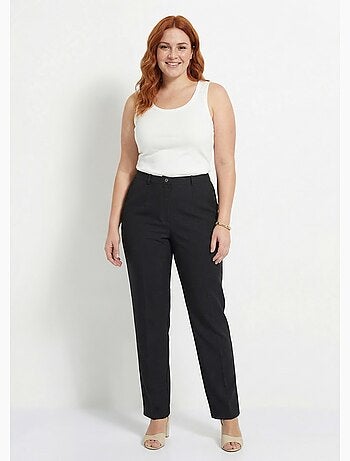Pantalon droit uni taille semi élastiquée - afibel