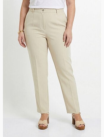 Pantalon droit uni taille semi élastiquée - afibel