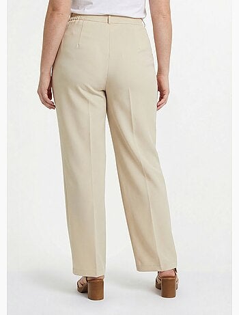 Pantalon droit uni taille semi élastiquée - afibel