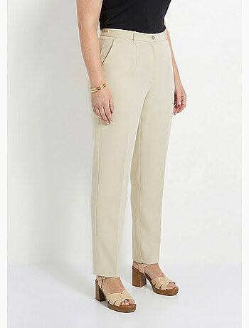 Pantalon droit uni taille semi élastiquée - afibel